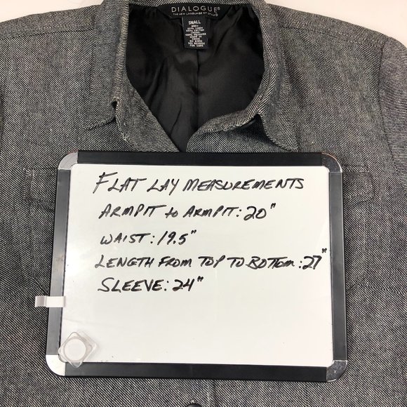 Dialogue Herringbone Linen Blend Oversized Jacket/Shacket Career Office Classic - Picture 11 of 11